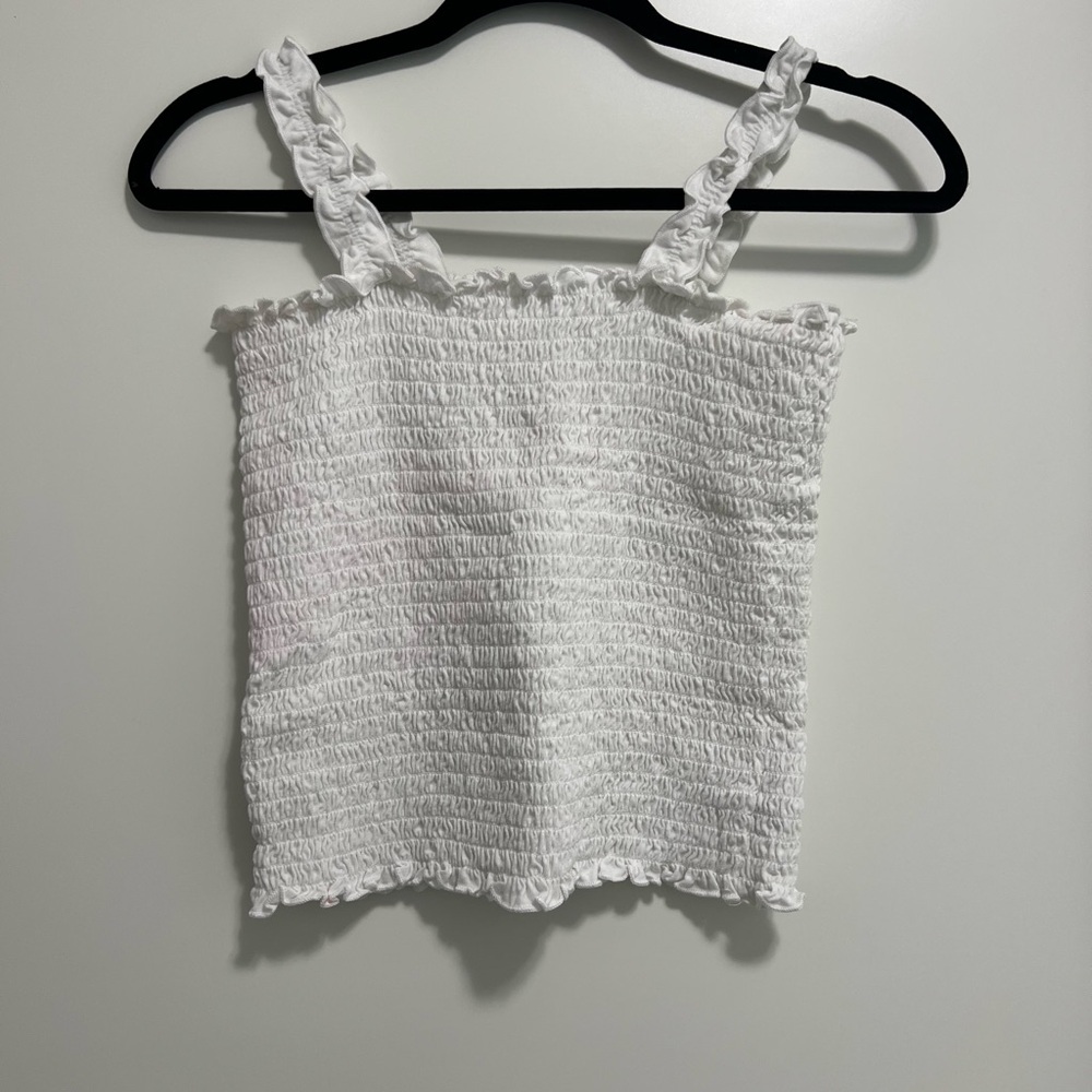 Target White Smocked Tank Top